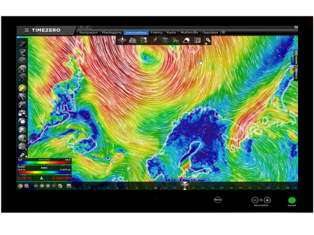 Kartplotter_TimeZero_værprognose_værmelding_uvær_Furuno